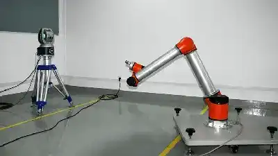 Collaborative robots utilize laser positioning tests for precise adjustments and accurate positioning